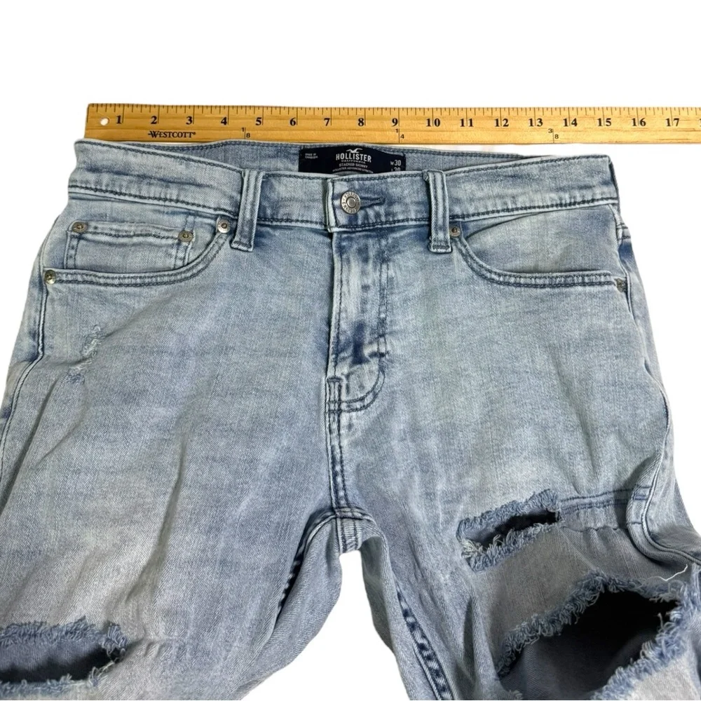 Hollister Light Blue Distressed Skinny Jeans - Picture 6 of 8